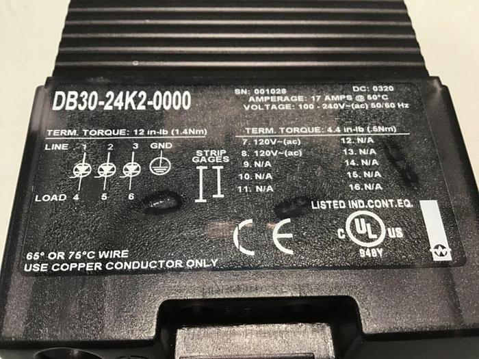 Used WATLOW Temperature Control DB30-24K2-0000 Used