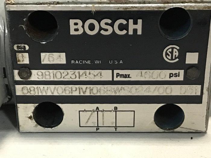 Used BOSCH Valve 081WV06P1V1068WS024/00D51 9810231454 #138409