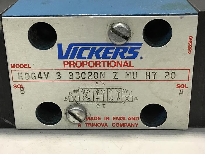 Used VICKERS Proportional Valve KDG4V 3 33C20N Z MU H7 20 Used # 145613