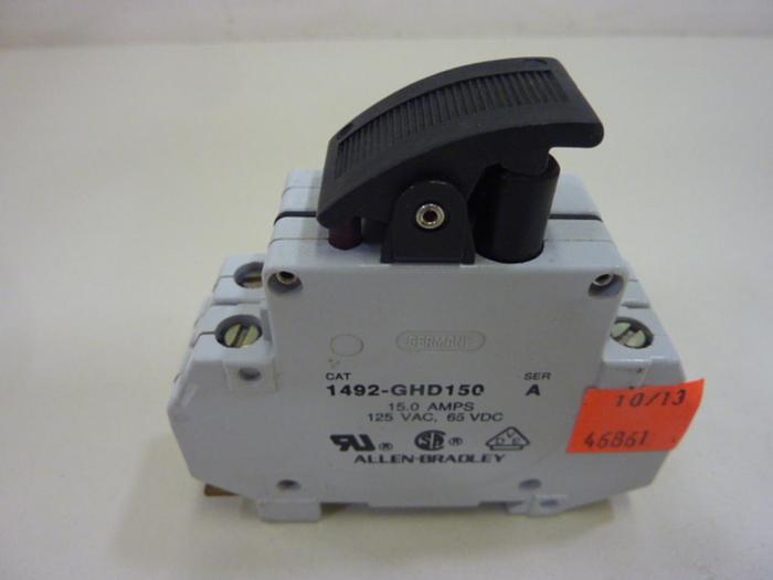 Used ALLEN BRADLEY 15 Amp Circuit Breaker 1492-GHD150 SER A #46861