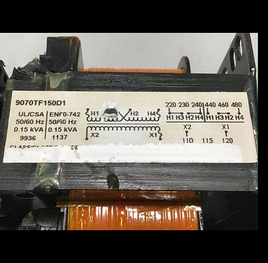 Used SQUARE D 0.15 kVA Transformer 9070TF150D1 Used