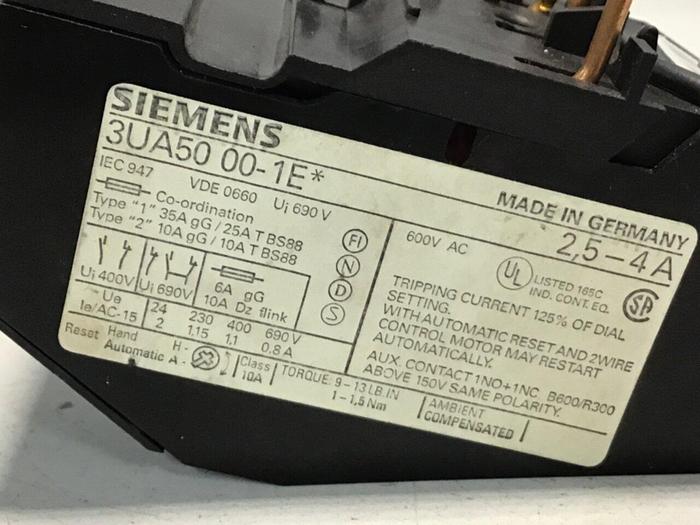 Used SIEMENS Overload Relay 3UA5000-1E #123232