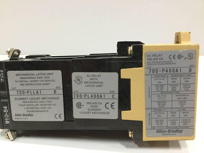 Used ALLEN BRADLEY AC Relay 700-P400A1 SER B CONTACT NO #92934