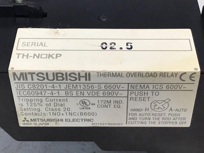 Used MITSUBISHI Thermal Overload Relay TH-N60KP #124094
