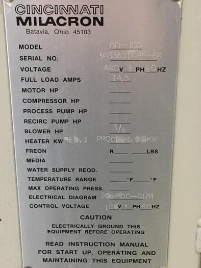 Used CINCINNATI MILACRON Desiccant Dryer DD-100 Used