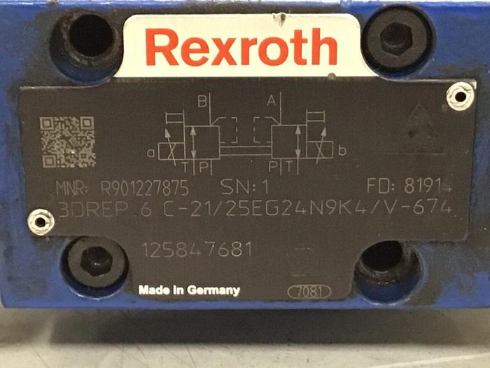 Used REXROTH Valve 3DREP6C21/25EG24N9K4V674 Used