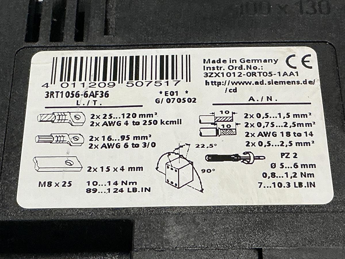 Used SIEMENS 3RT1056-6AF36