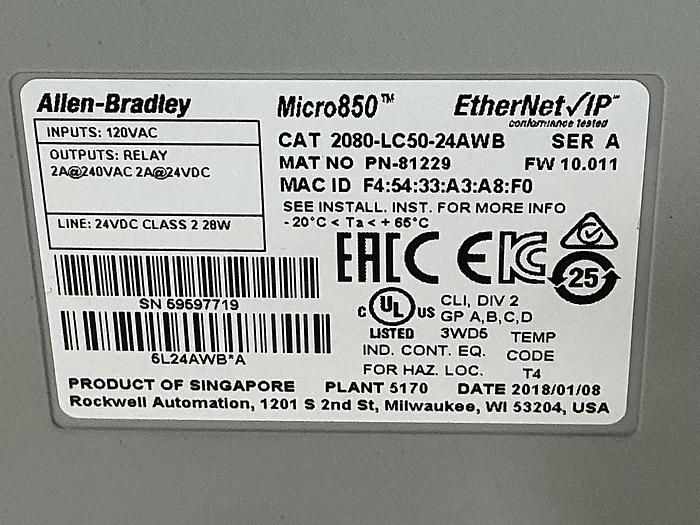 ALLEN BRADLEY 2080-LC50-24AWB