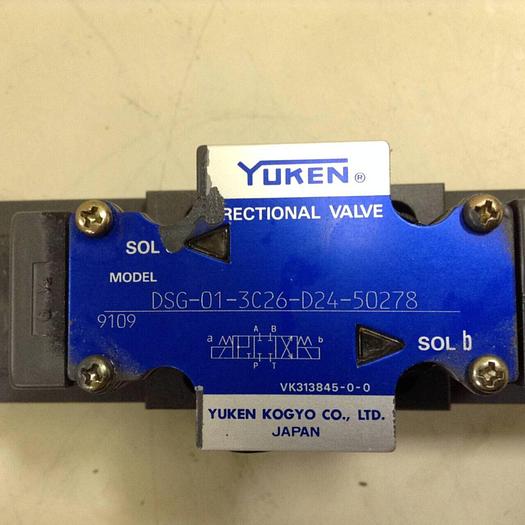 Used YUKEN Directional Valve DSG-01-3C26-D24-50278 #82387