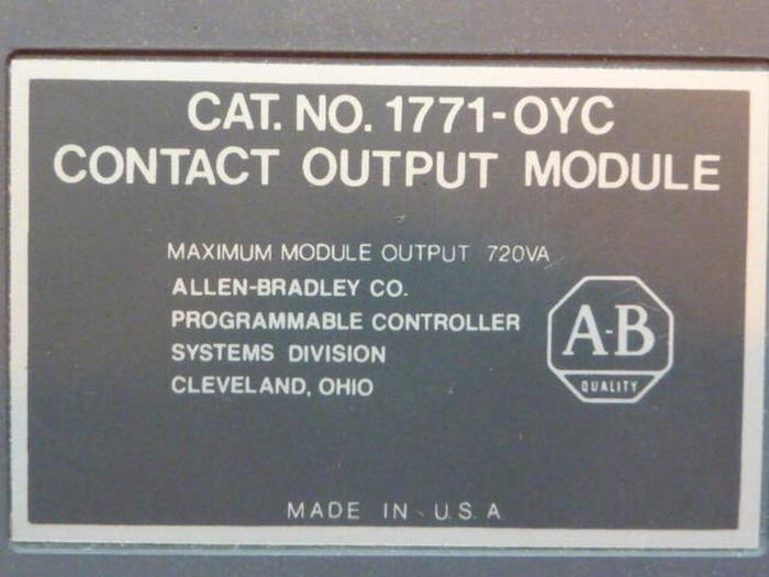 Used ALLEN BRADLEY Contact Output Module 1771-OYC #34193