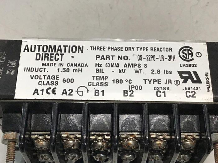 Used AUTOMATION DIRECT Transformer GS-22P0-LR-3PH #128897