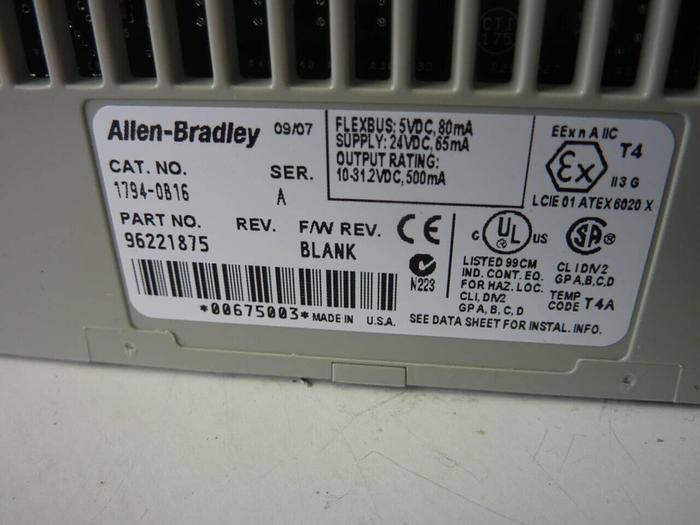 Used ALLEN BRADLEY I/O Module 1794-OB16 SER A #50502