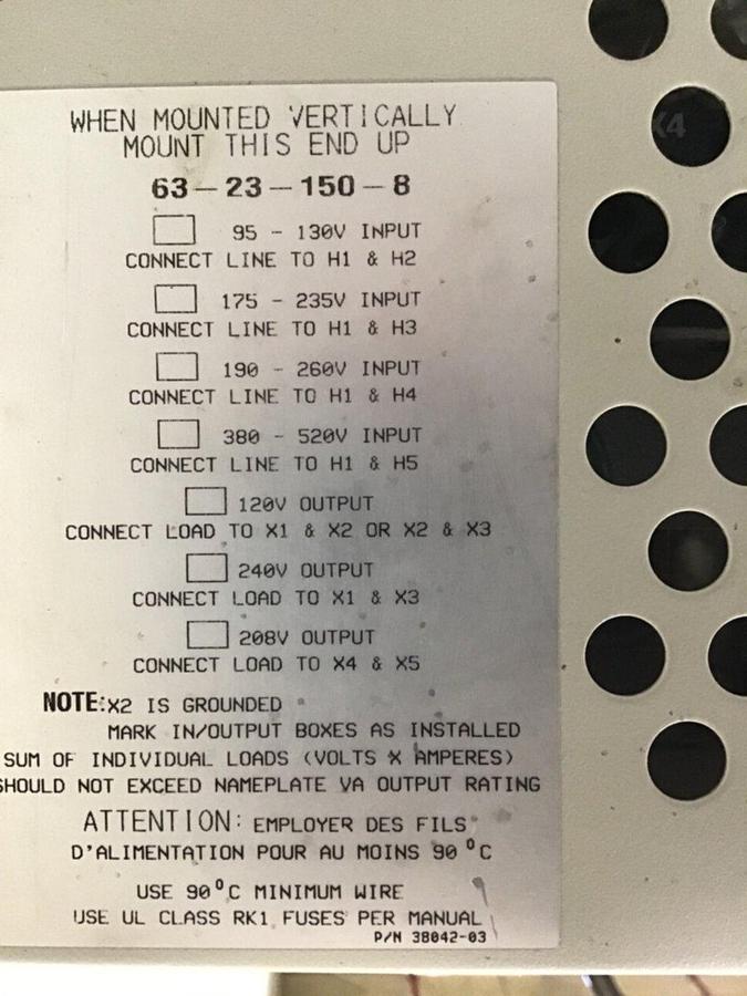 Used SOLA ELECTRIC Mini / Micro Computer Regulator 63-23-150-8 USED