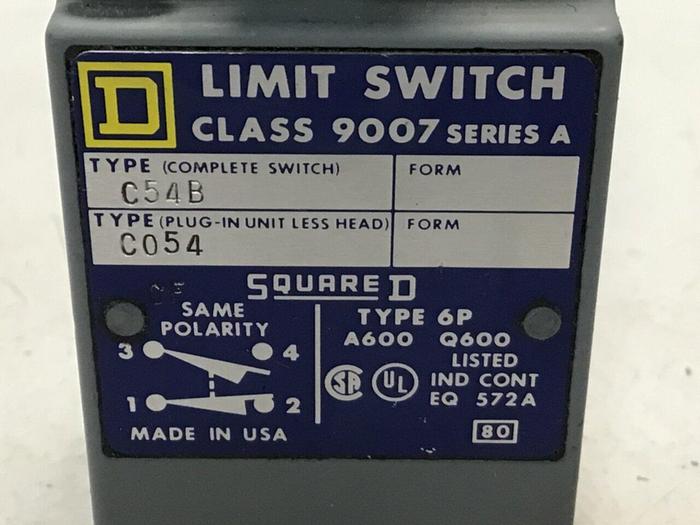 Used SQUARE D Limit Switch 9007-C54B #121692