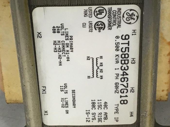 Used GENERAL ELECTRIC 0.500 kVA Transformer 9T58B3467G18 #124512
