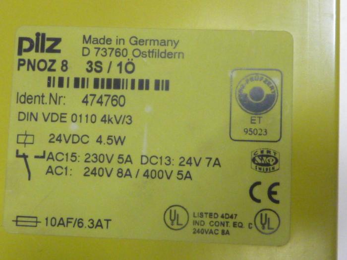 Used PILZ Safety Relay PNOZ83S/1O #49033