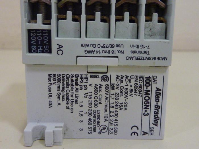 Used ALLEN BRADLEY Mini Contactor 100-MO5N.3 SER A #55524