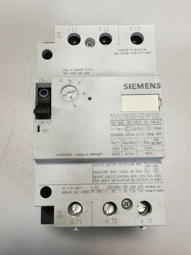 Used SIEMENS Motor Starter 3VU1600-0MP00 #103637