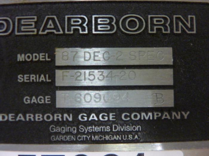 Used DEARBORN Precision Gaging Instrument 87DEC-2SPEC #57061