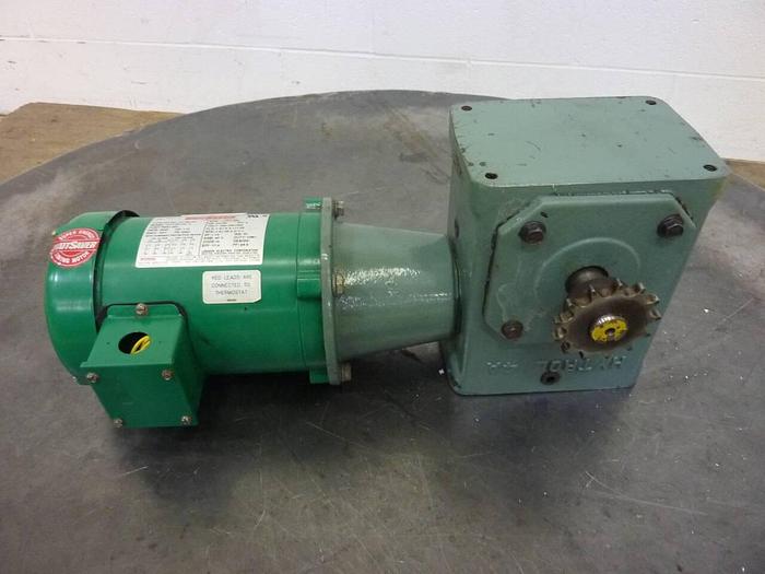 Used LEESON ELECTRIC CO Gearmotor w/ Gearbox C4T17FC12C P #64953