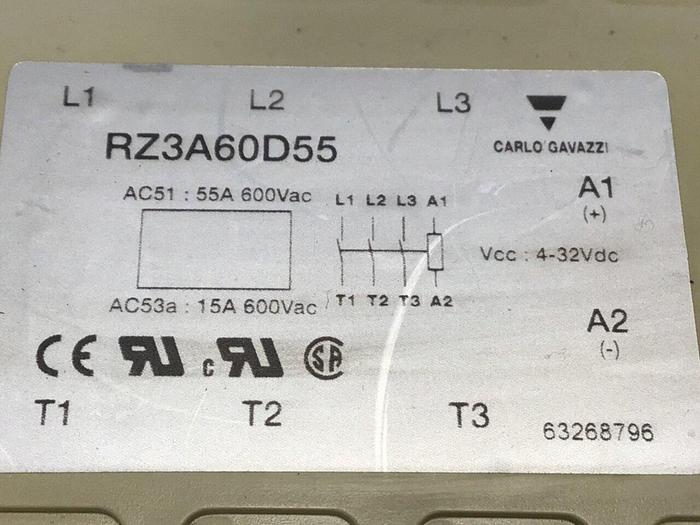 Used CARLO GAVAZZI Solid State Relay RZ3A60D55 #133980