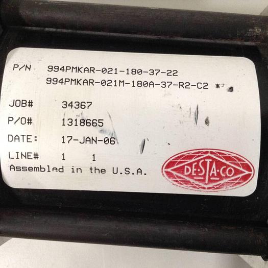 Used DESTACO Pneumatic Hold Clamp 994PMKAR-021-180-37-22 #90074