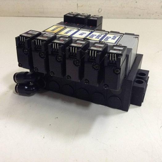 Used KOGANEI Manifold & Solenoid Valves A180-4E2-CPLL-12W #86142