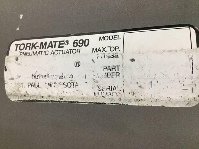 Used TORK MATE Butterfly Valve TORK MATE 690 #98948