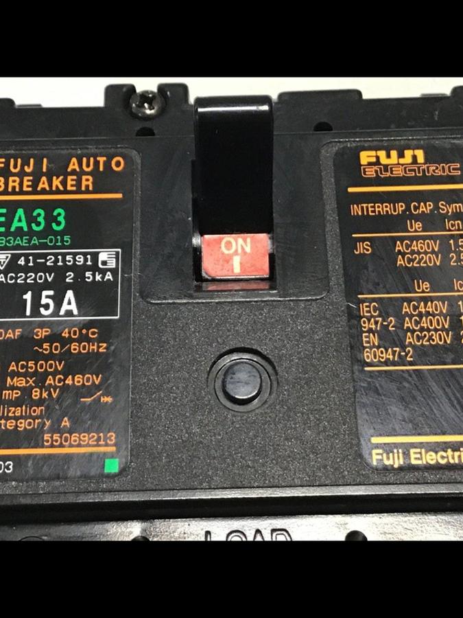 Used FUJI ELECTRIC 15 Amp Circuit Breaker EA33-15 Used