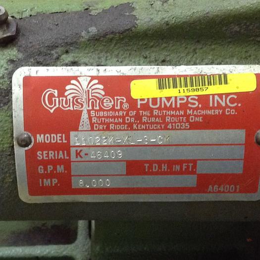 Used GUSHER Coolant Pump 11022K-XL-3-CM #74854