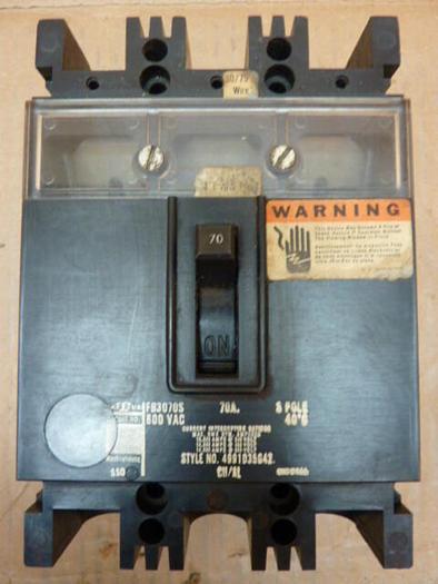 Used WESTINGHOUSE 70 Amp Circuit Breaker FB3070S #32444