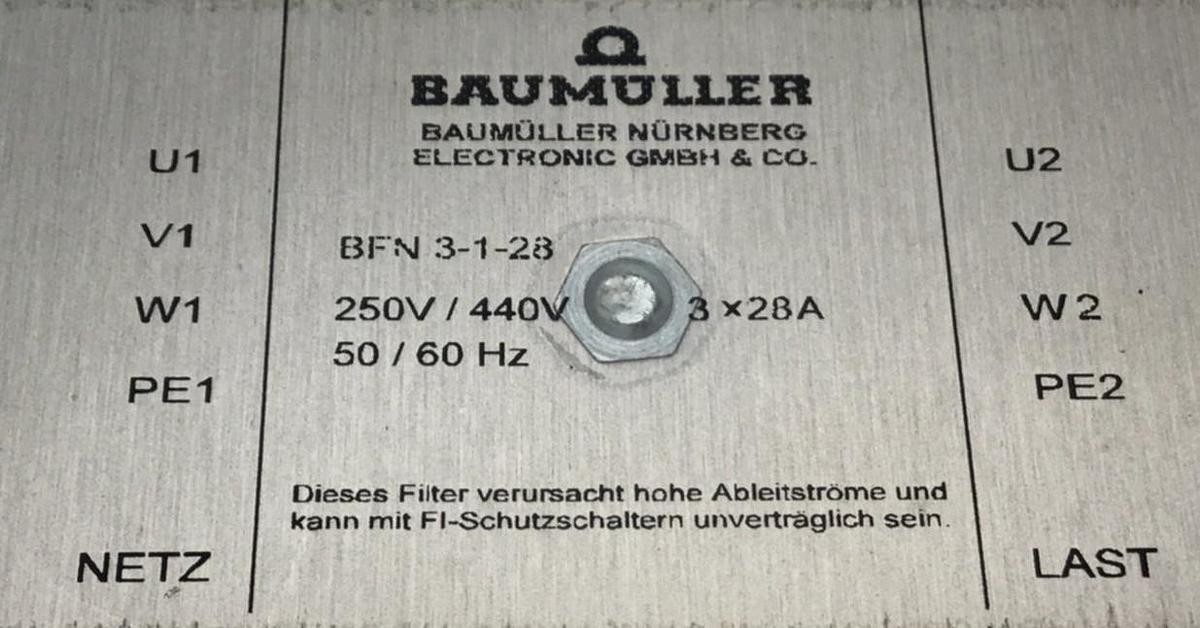 Used BAUMULLER Servo Line Filter BFN3-1-28 USED