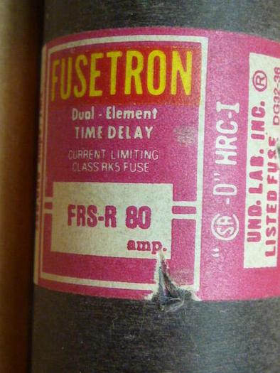 Used BUSSMANN 80 Amp Fuse FRS-R-80 #31260
