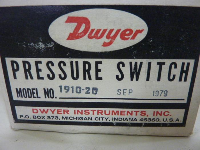 DWYER Pressure Switch 1910-20 NEW #53205