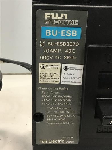 Used FUJI ELECTRIC 70 Amp Circuit Breaker BU-ESB3070 Used