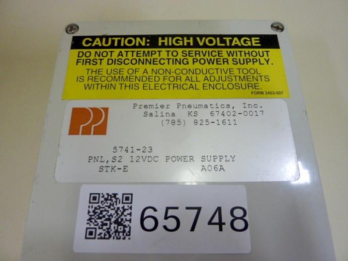 Used PREMIER PNEUMATICS Power Supply 5741-23 #65755