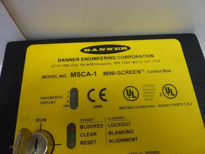 Used BANNER ENGINEERING Light Curtain Control Box MSCA-1 #8918