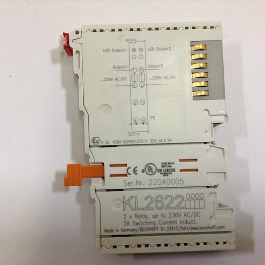 Used BECKHOFF 2 Channel Relay Output Terminal KL2622 #86679