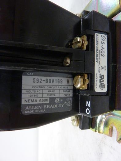 Used ALLEN BRADLEY Overload Starter Relay 592-BOV169 SER B W32 #58033