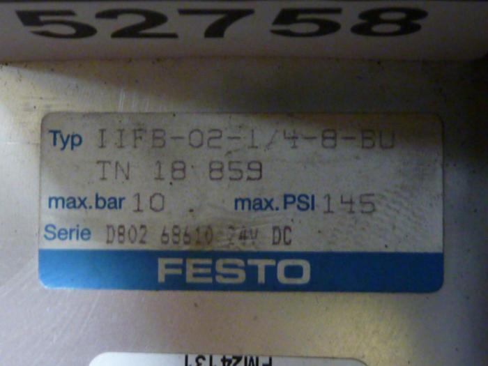 Used FESTO Control Block / Valve Terminal IFB8-02 #52758