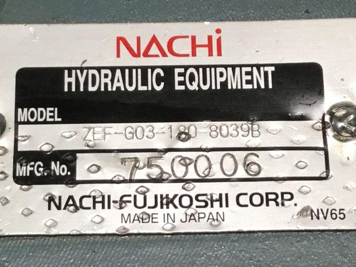 Used NACHI Hydraulic Pump ZEF-G03-180-8039B #107699