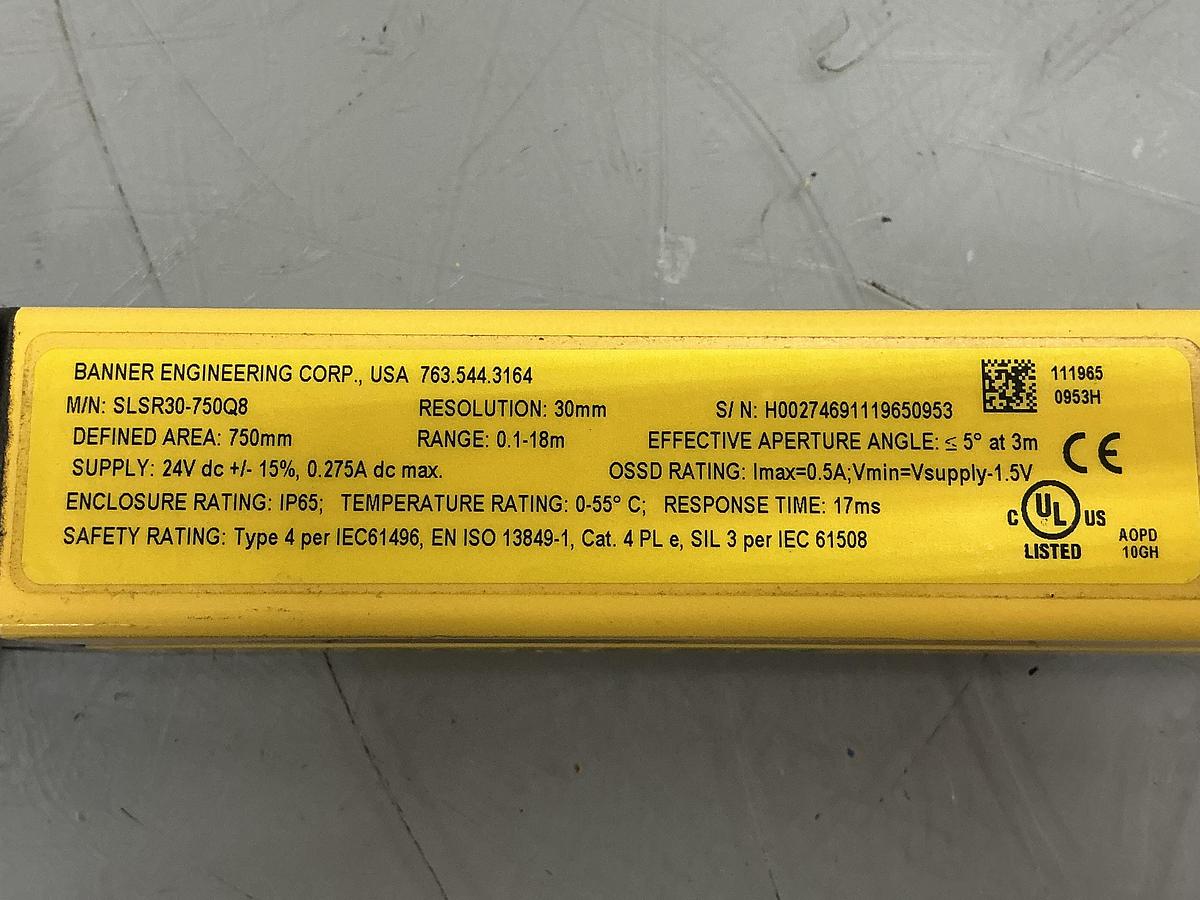 Used BANNER ENGINEERING SLSR30-750Q8