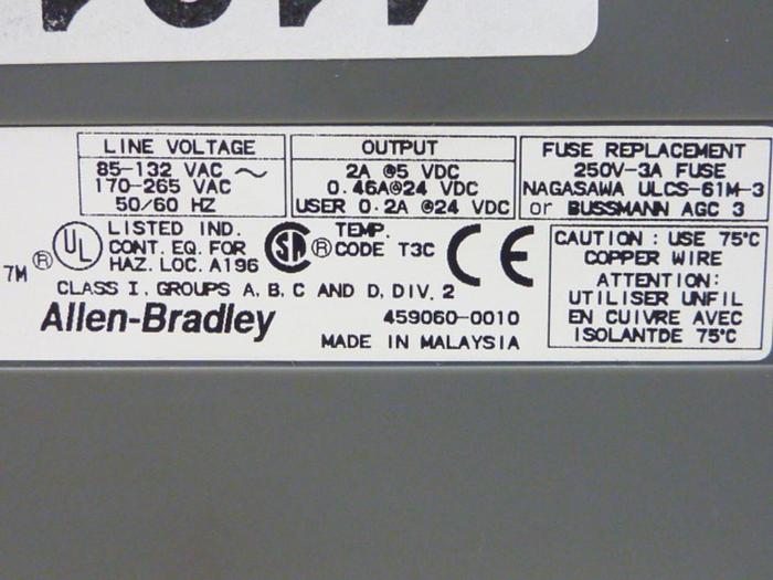 Used ALLEN BRADLEY Power Supply & Slot Rack 1746-P1 SER A / 1746-A7 SER B #41918