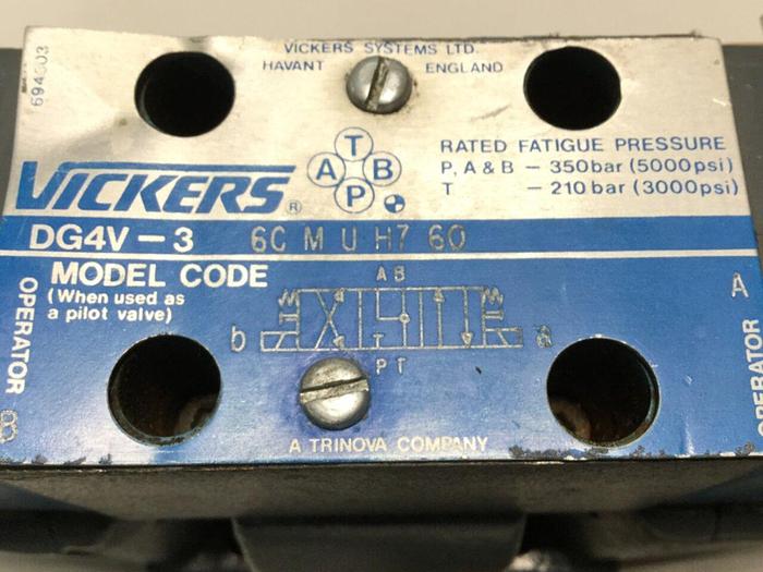Used VICKERS Pilot Valve Model DG4V36CMUH760 Used