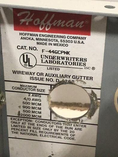 Used HOFFMAN Wireway Gutter F-44GCPNK #128084