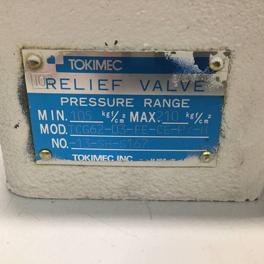 Used TOKIMEC Relief Valve TCG62-03-FE-CE-P7-H-13-SH-S167 #95101