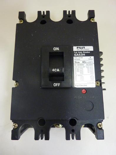 Used FUJI ELECTRIC 40 Amp Circuit Breaker SA53H-40 #46822
