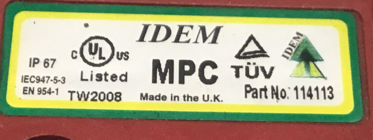 Used IDEM SAFETY SWITCHES Coded Miniature Switch 114113 USED