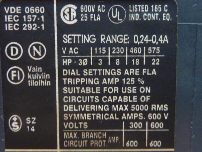 Used SIEMENS Starter Motor Protector 3VU1300-1MD00 #34741