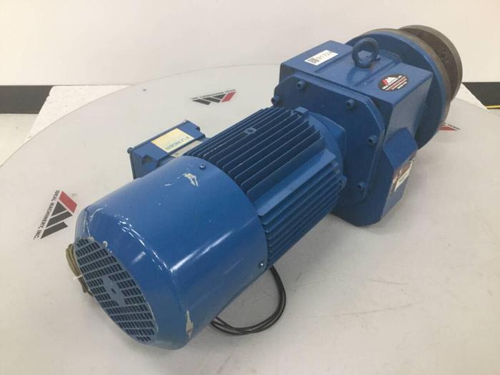 Used FLENDER 3 HP Gearmotor DF68A100L4L16 Used